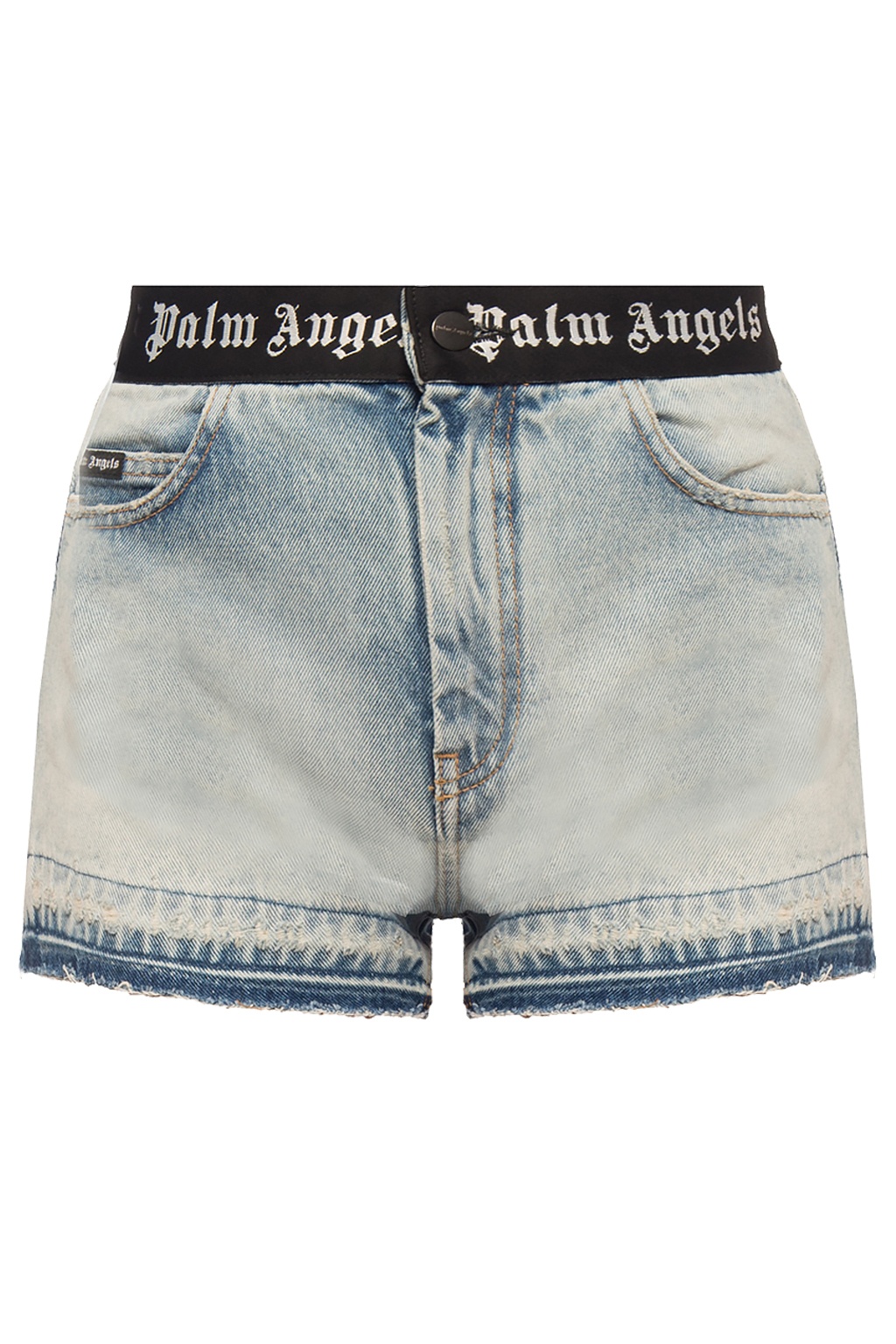 Light blue Denim shorts with logo Palm Angels - Vitkac GB